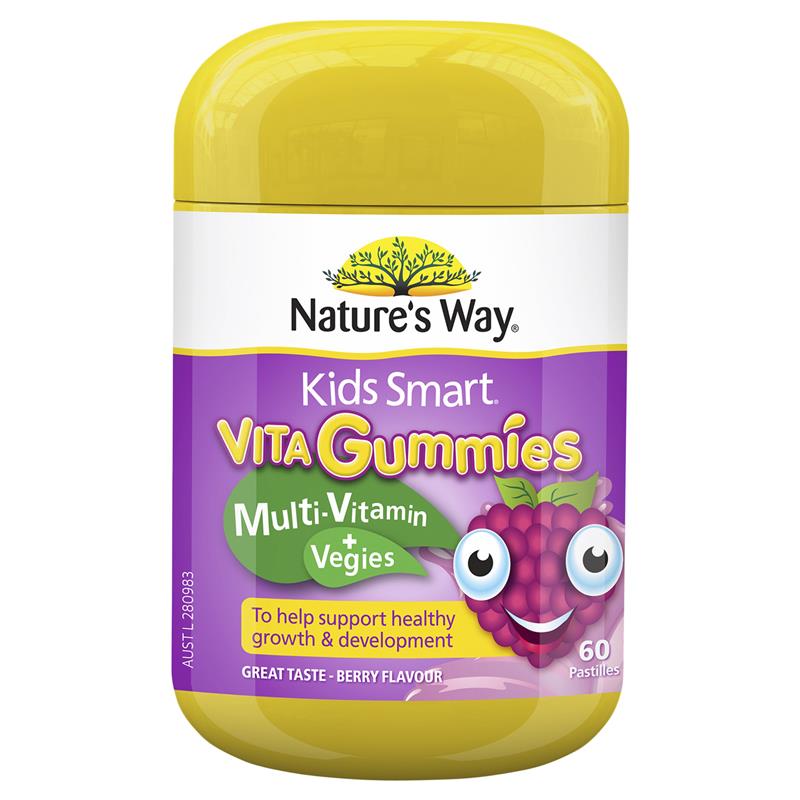 네이쳐스웨이 키즈스마트 멀티비타민 + 야채  60젤리 / Natures Way Kids Smart Vita Gummies Multi Vitamin &amp; Vegies 60 Gummies