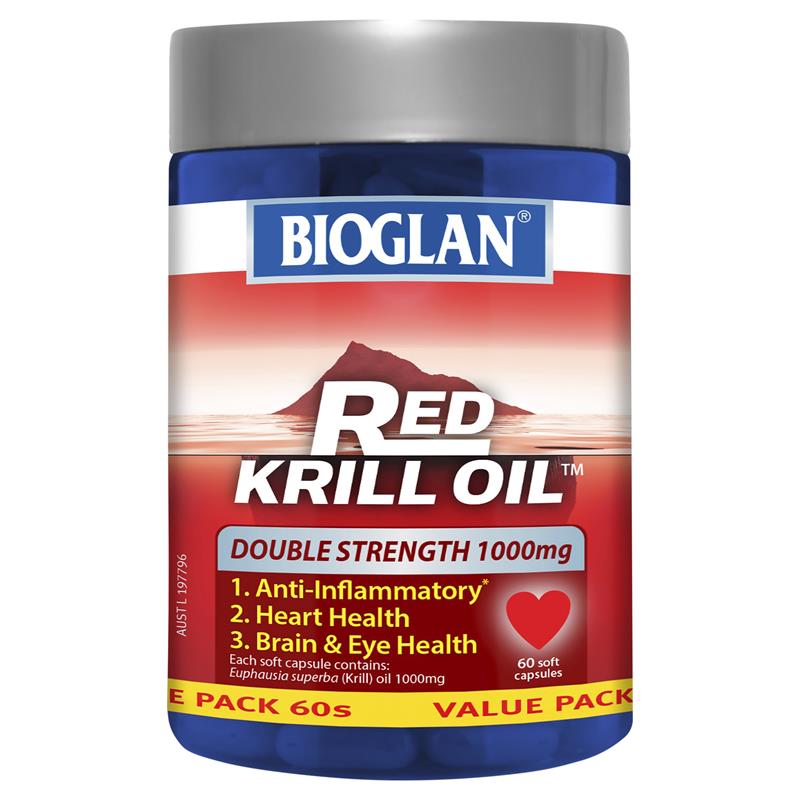 바이오글랜 레드크릴 오일 1000mg 60정 / Bioglan Red Krill Oil 1000mg 60 caps