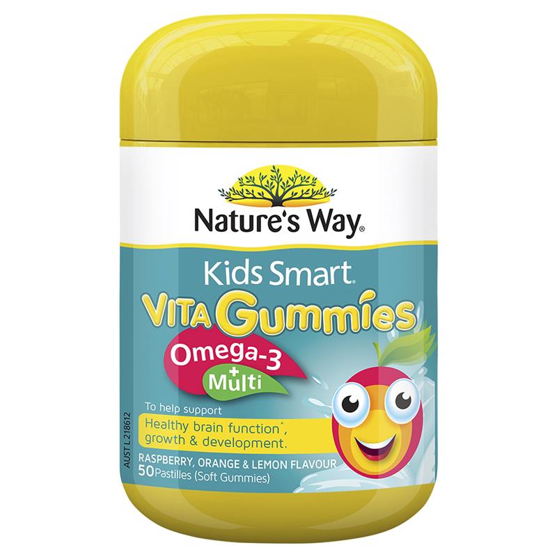 네이쳐스웨이 키즈스마트 멀티비타민 + 오메가 50젤리 / Natures Way Kids Smart Vita Gummies Multi + Omega 50 Pastilles