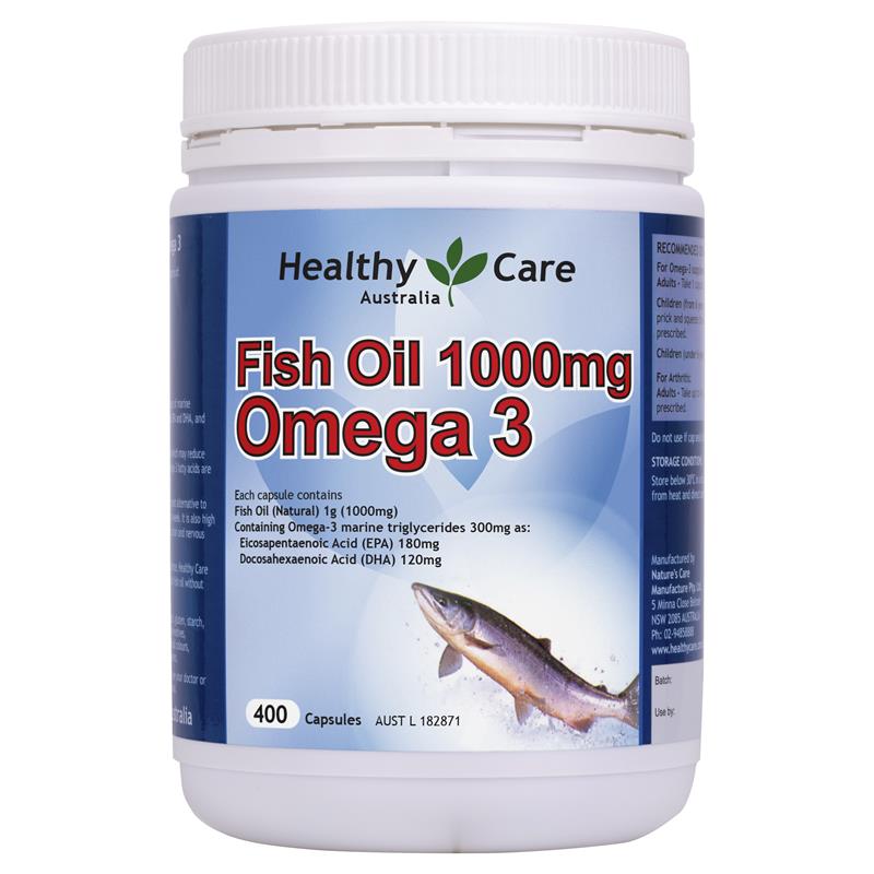 헬씨케어 피쉬오일 오메가3 1000mg  400정 / Healthy Care Fish Oil 1000mg Omega 3 400 caps