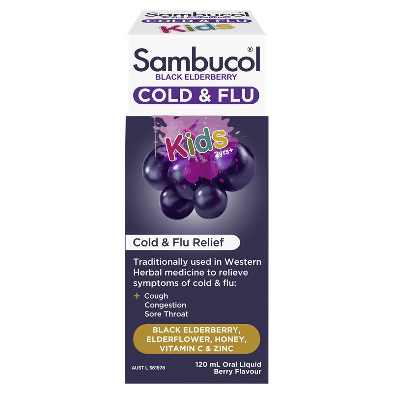 삼부콜 키즈 시럽 콜드앤플루 120ml / Sambucol Kids Liquid Cold &amp; Flu 120ml