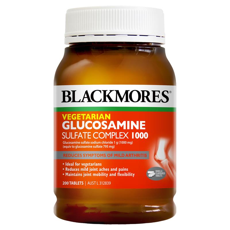 블랙모어스 글루코사민 콤플렉스 1000mg 200정 / Blackmores Vegetarian Glucosamine Complex 1000mg 200 Tablets