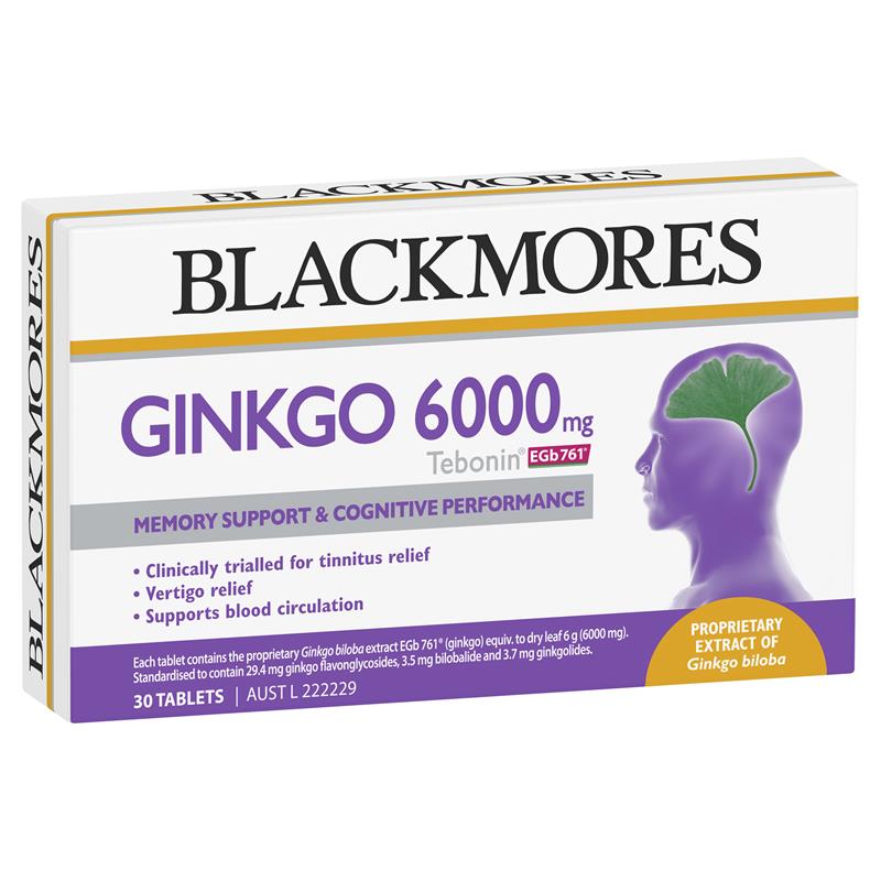 블랙모어스 은행 추출물 테보닌 6000mg 30정 / Blackmores Ginkgo 6000mg Tebonin (30)