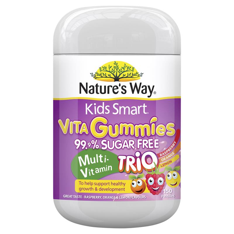 네이쳐스웨이 키즈스마트 멀티비타민 트리오 150젤리 (유통기한 23년 5월) / Natures Way Kids Smart Vita Gummies Sugar Free Multi-Vitamin Trio 150 Pastilles