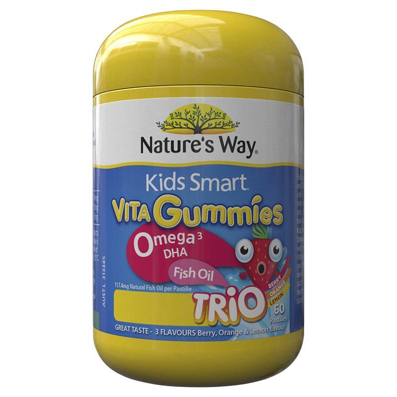 네이쳐스웨이 키즈스마트 오메가 피시오일 60젤리 / Natures Way Kids Smart Vita Gummies Omega Fish Oil 60 Pastilles Improved Formula