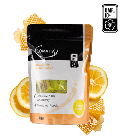 콤비타 마누카허니 프로폴리스 캔디 (레몬&amp;꿀) 40개입 (유통기한 21년 8월16일) / Comvita Manuka Honey Lozenges with Propolis (Lemon and Honey) 40s