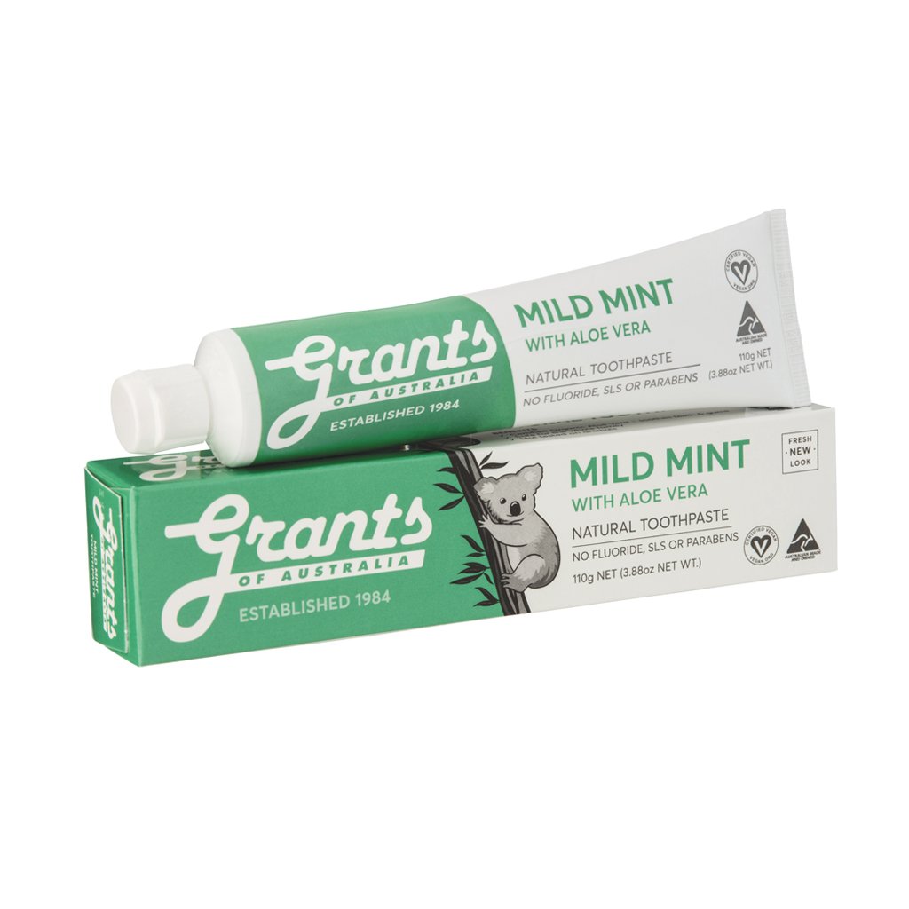그란츠 마일드 민트 불소없는 치약 110g / Grants Mild Mint Toothpaste - Flouride Free - 110G