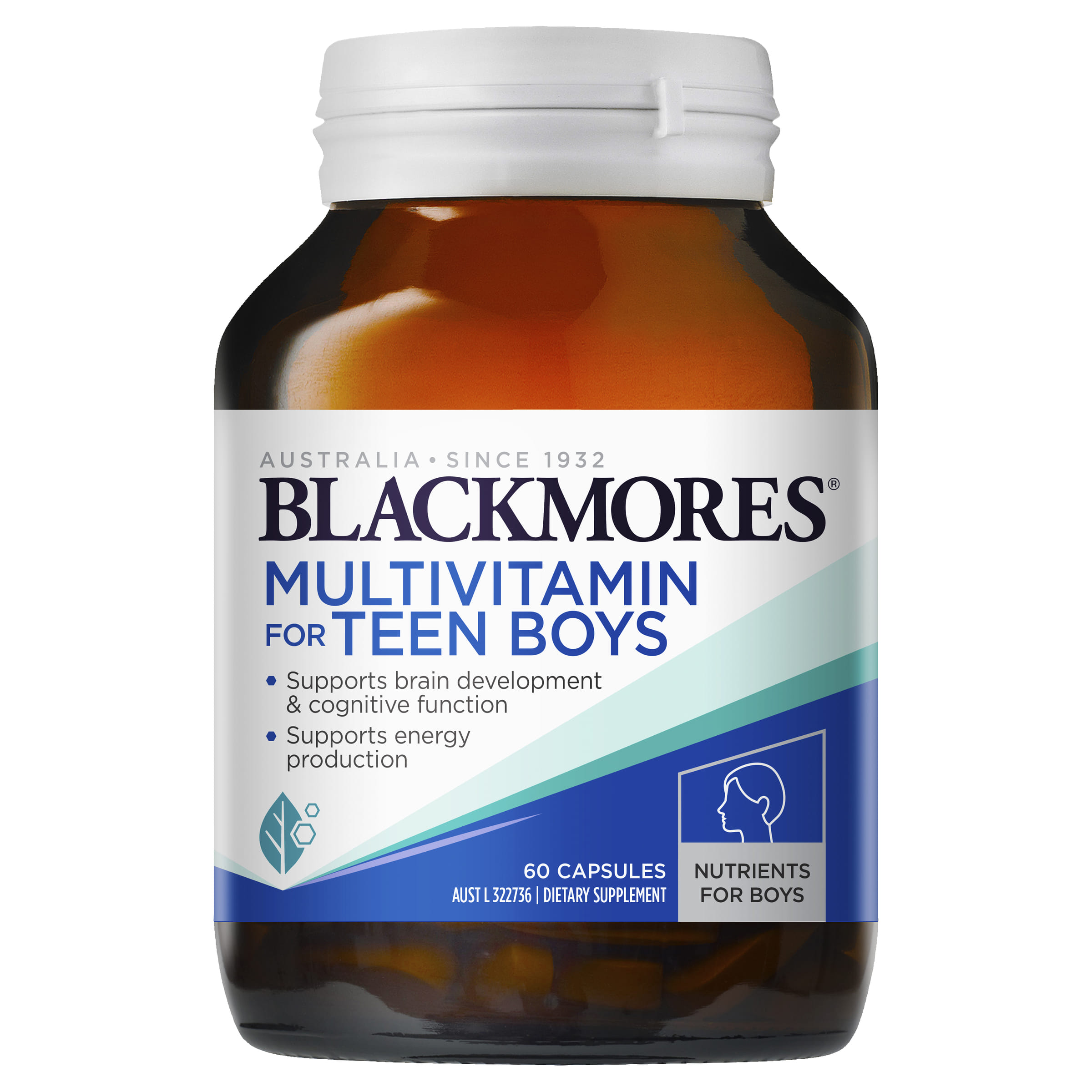블랙모어스 청소년 남자 종합비타민 60정 / Blackmores Teen Multi + Brain Nutrients for Guys 60 caps